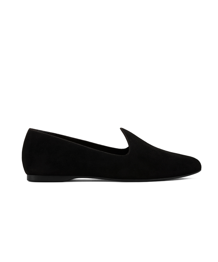 The Heron Black Suede Flats | Birdies