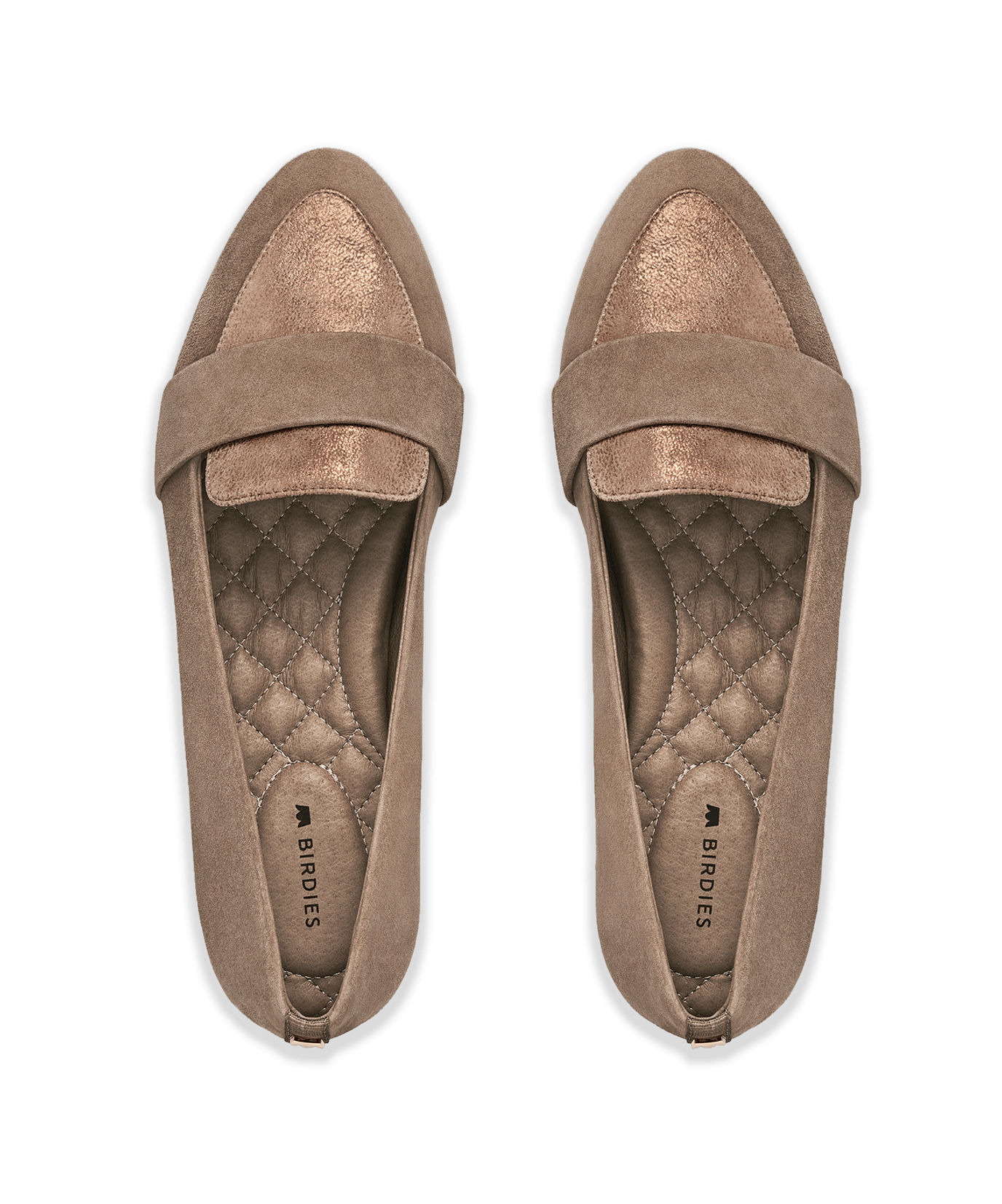 The Blackbird Brown Shimmer Suede Women s Loafers Birdies