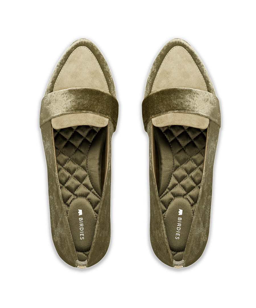 The Blackbird | Olive Velvet | Women's Loafers | Birdies