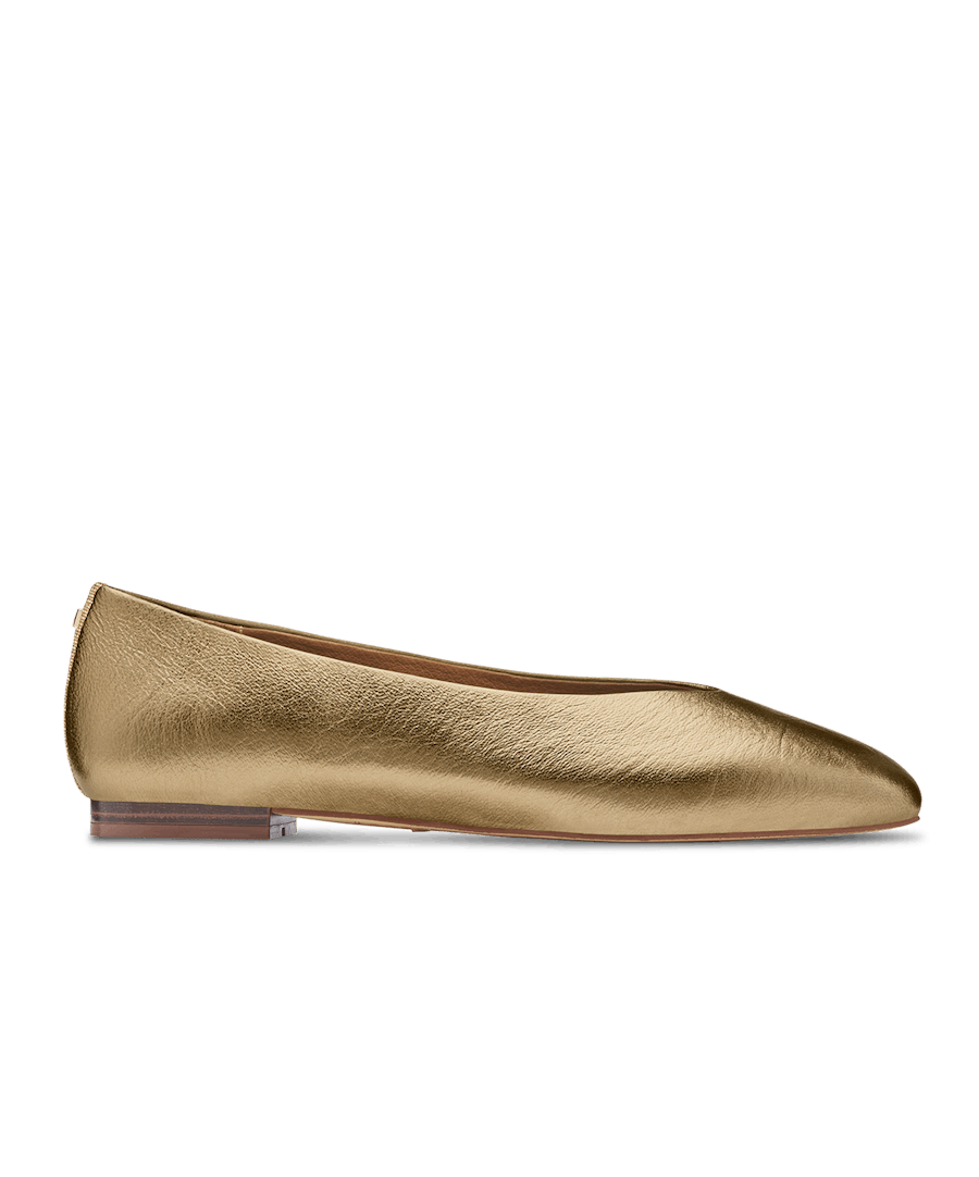 The Crane Ballet Flats | Gold Leather Ballet Flats | Birdies