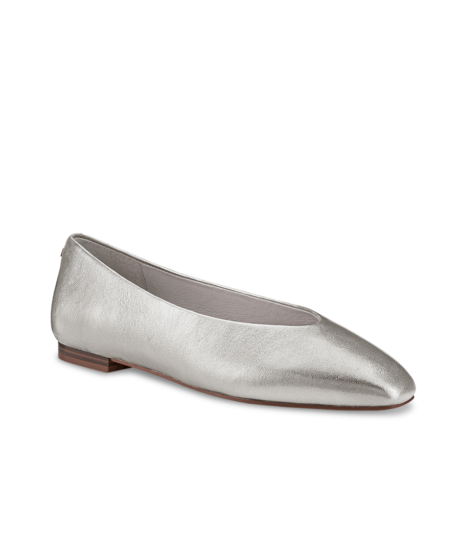 The Crane | Silver Leather | Women's Ballet Flats | Birdies