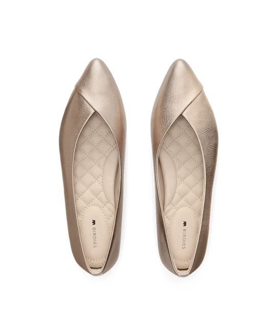 Rose gold 2025 pointed toe flats