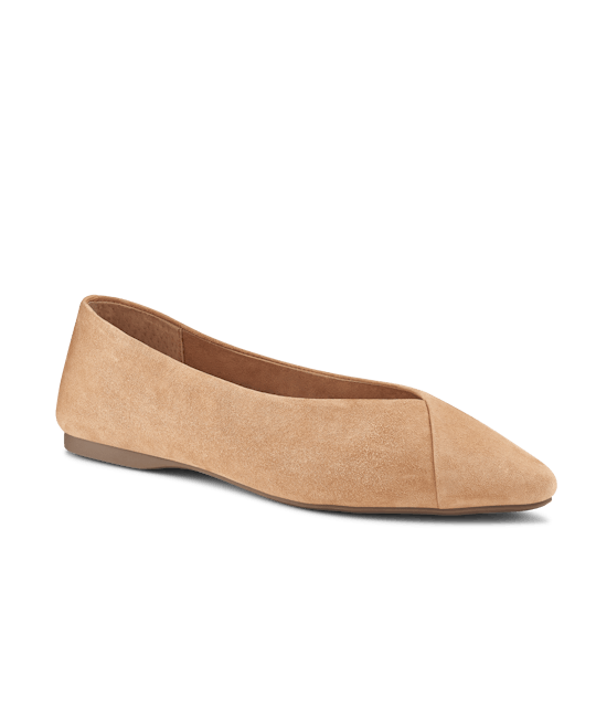 The Goldfinch Tan Suede Ballet Flats Birdies