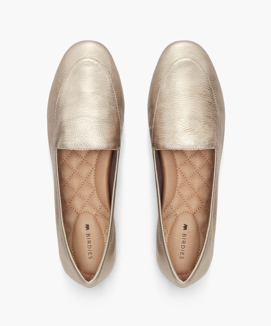 The Vesper | Gold Leather | Women's Loafer | Birdies