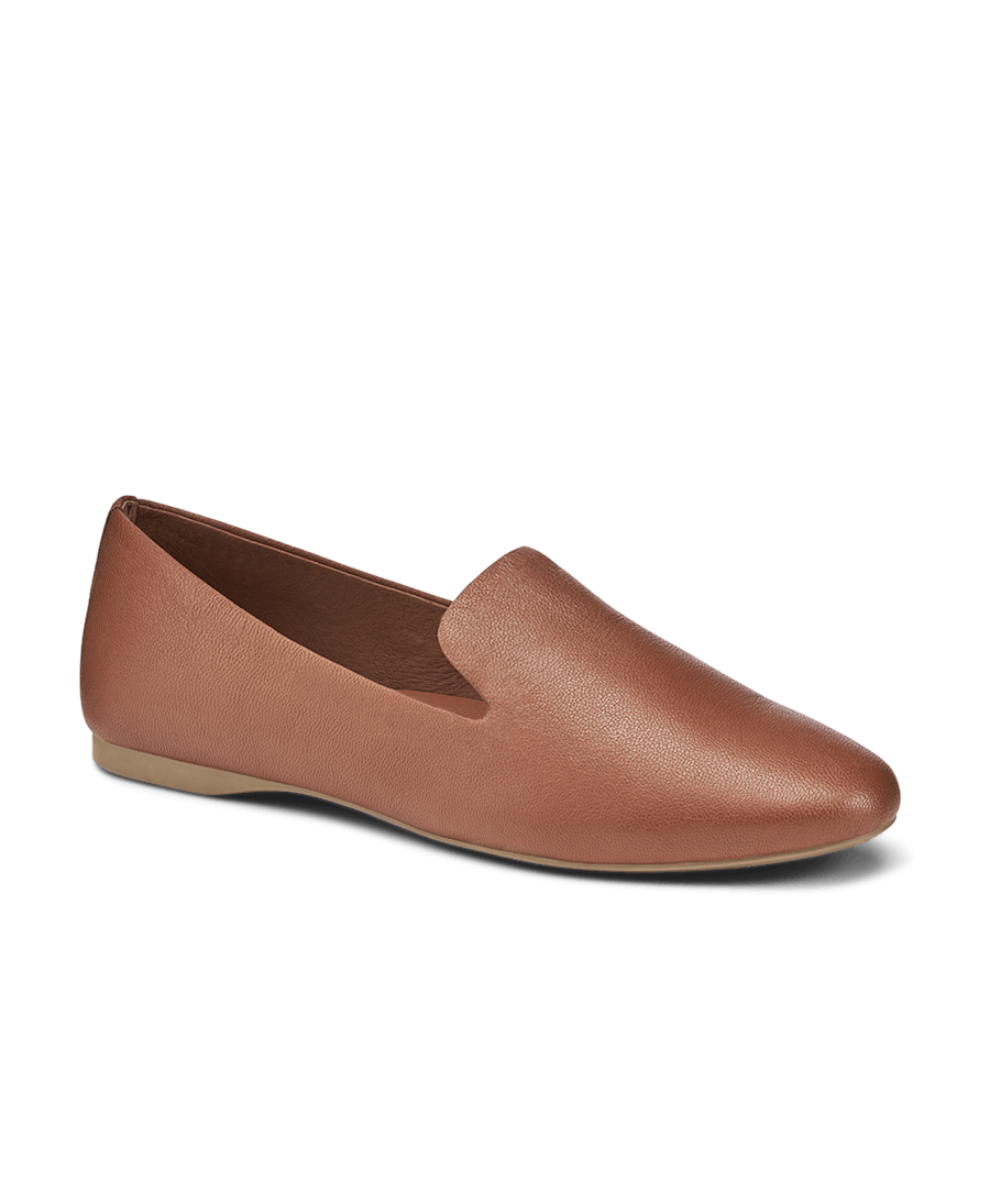 The Starling Brown Leather Flats | Birdies