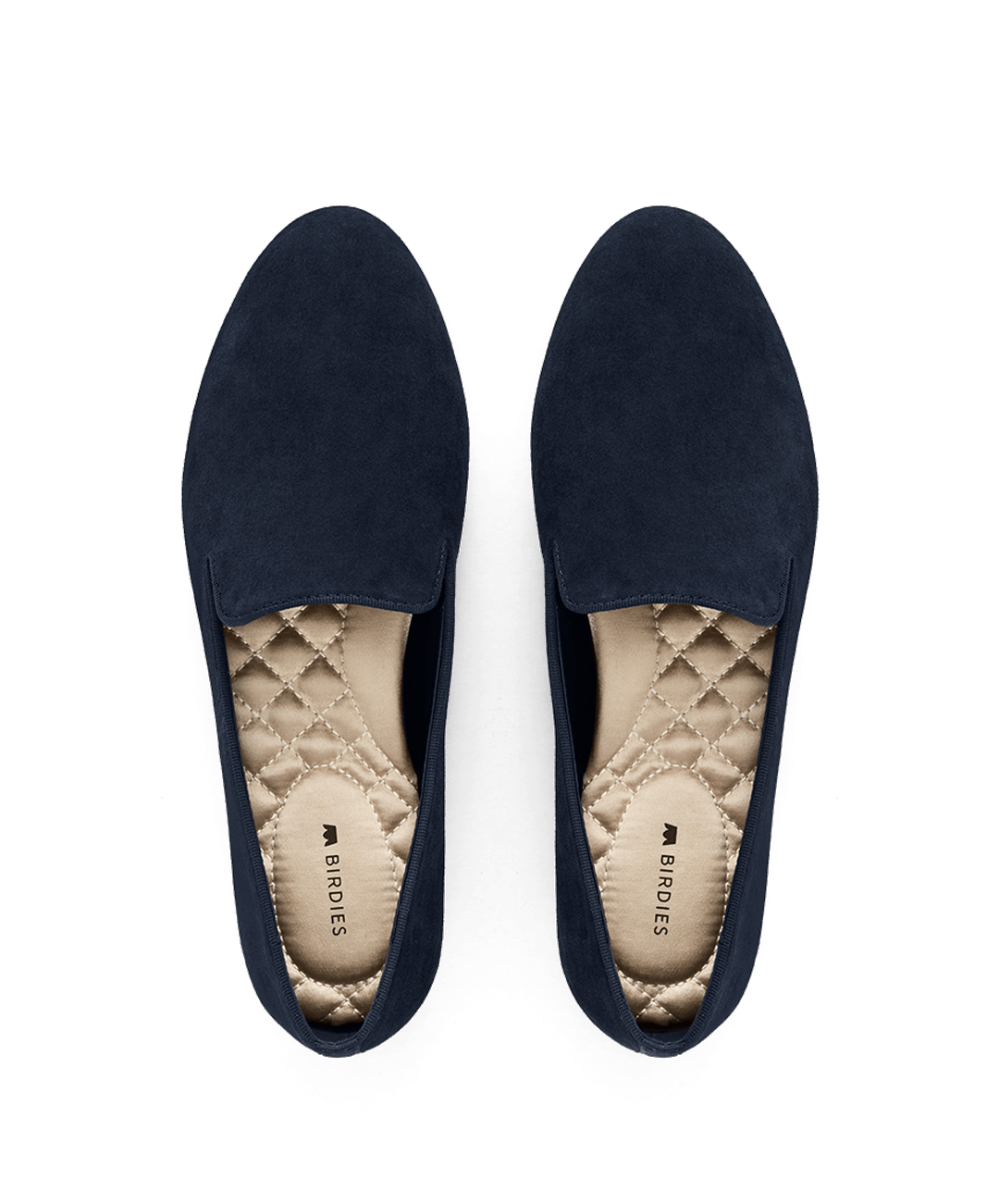 The Starling Navy Suede Flats Birdies