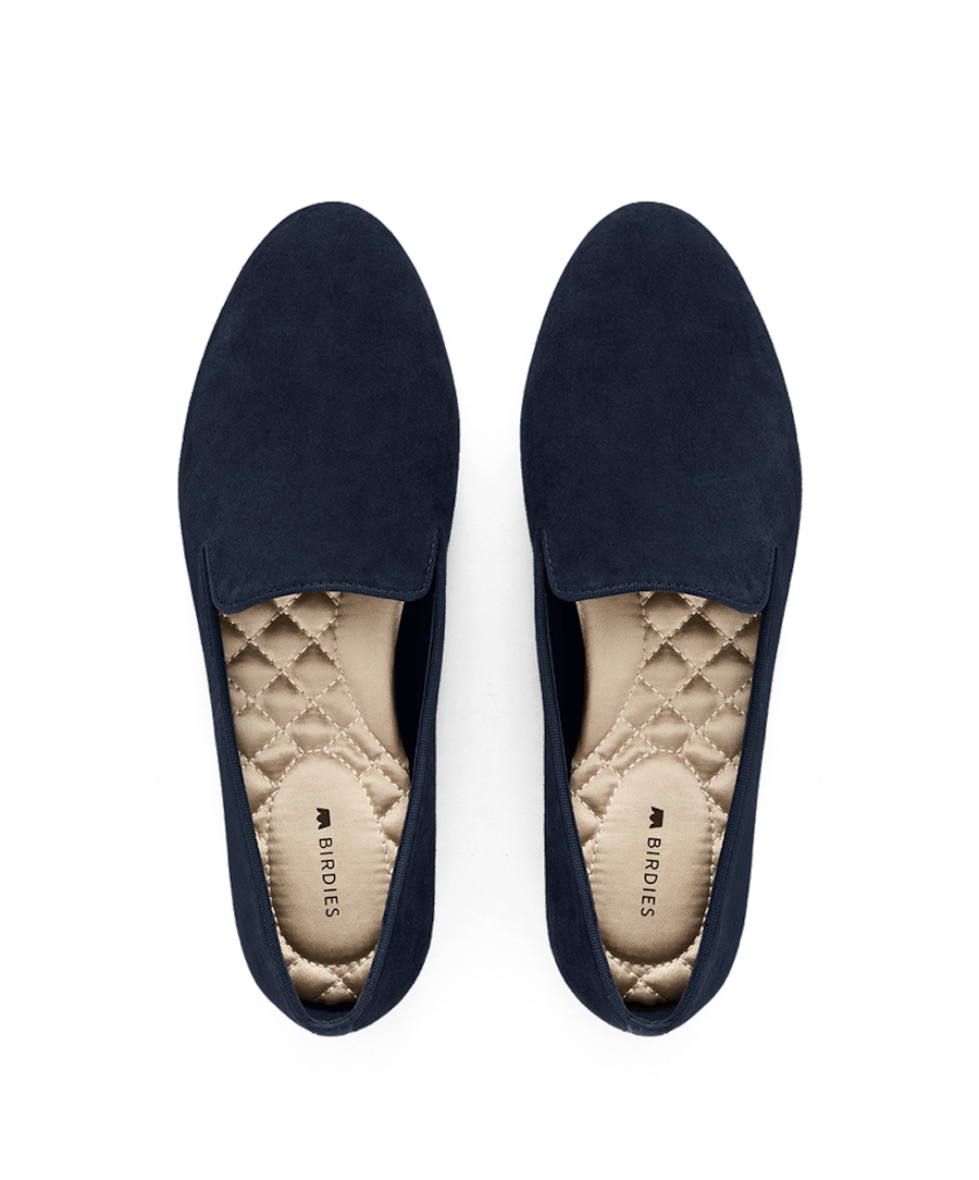 The Starling Navy Suede Flats | Birdies