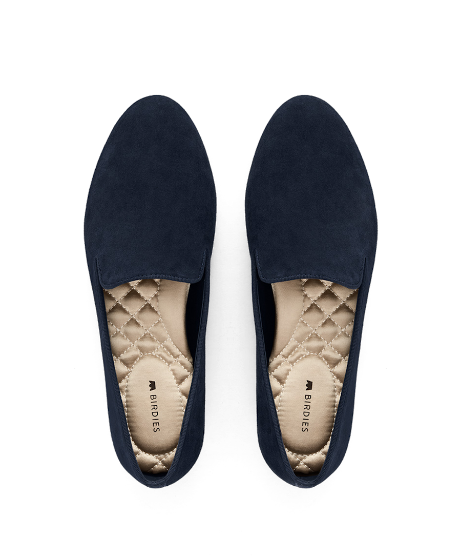 The Starling Navy Suede Flats | Birdies