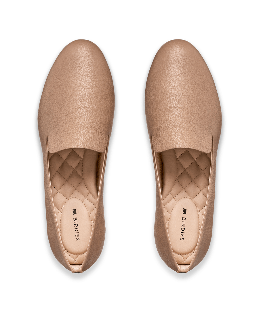 The Starling Tan Leather Flats | Birdies