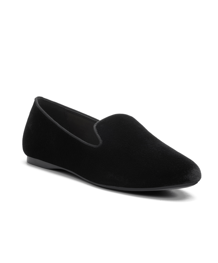 The Starling Black Velvet Flats | Birdies