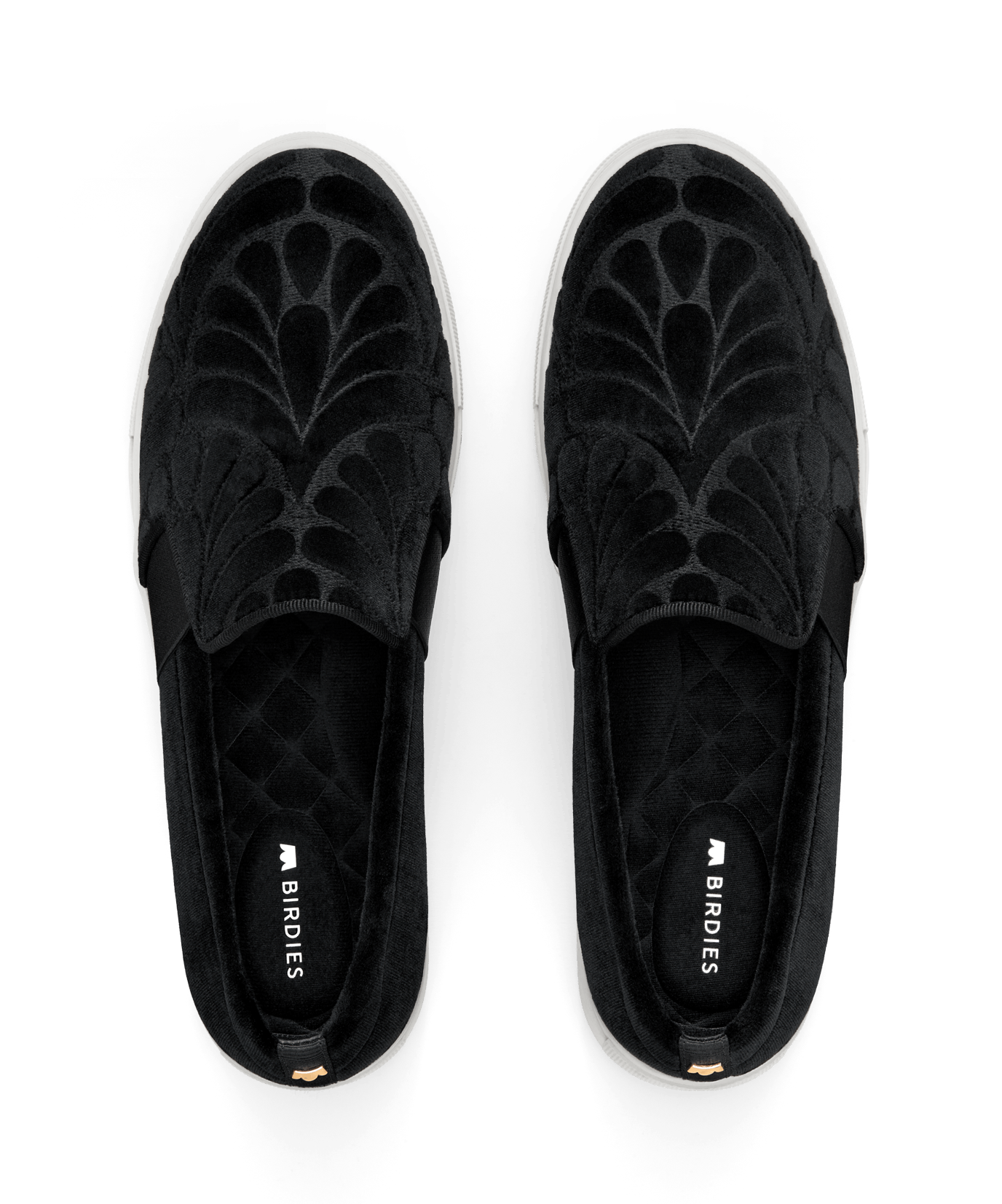 The Swift Black Velvet Embroidery Women s Sneakers Birdies